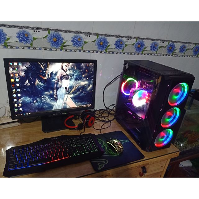 Bộ PC game online CPU i5 , Ram 8G,SSD 128G,VGA 4G DR5,Màn hình 24in,Tặng kèm phone phím chuột led .