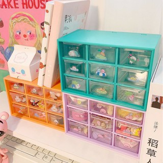 Tủ đựng đồ đa năng mini 9 ngăn kèm stickers xinh xắn