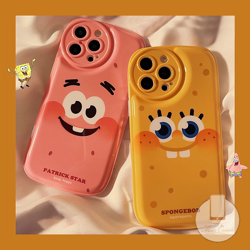 Ốp Điện Thoại TPU Mềm Đệm Khí In Hình SpongeBob Cho IPhone 7 8 Plus 11 12 13 Pro MAX XR X XS MAX 6 6s Plus SE 2020