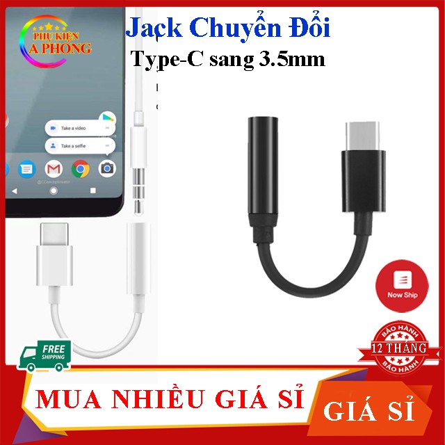 Cáp Chuyển Đổi Tai Nghe Chân Sạc Type C Thành Chân 3.5mm Jack chuyển đổi Type-C Sang 3.5mm Cho Điện Thoại, Adapter
