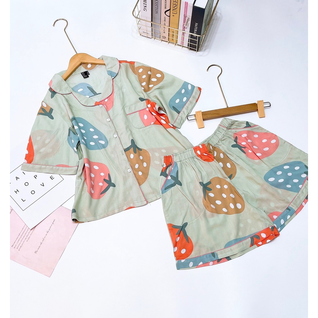 Đồ bộ Pyjama đùi vải tole babydoll F21 (42-68kg)