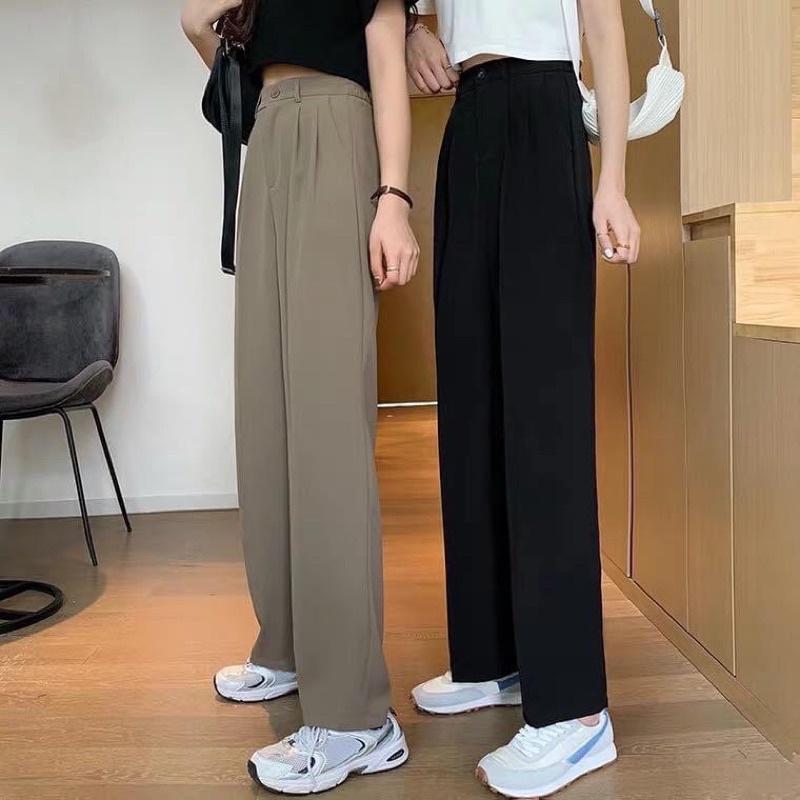 Quần ống rộng suông cạp cao siêu hách dáng