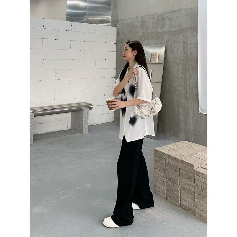 Áo Sơ Mi Tay Ngắn Dáng Rộng Phong Cách Hong Kong Thời Trang Mùa Hè Cho Nữ