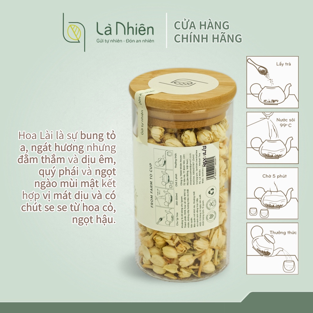 Trà Hoa Lài Thảo Mộc [ Jasmine tea ] Thư Giãn Là Nhiên - Làm chậm lão hoá da, tăng cường hệ miễn dịch, thanh nhiệt