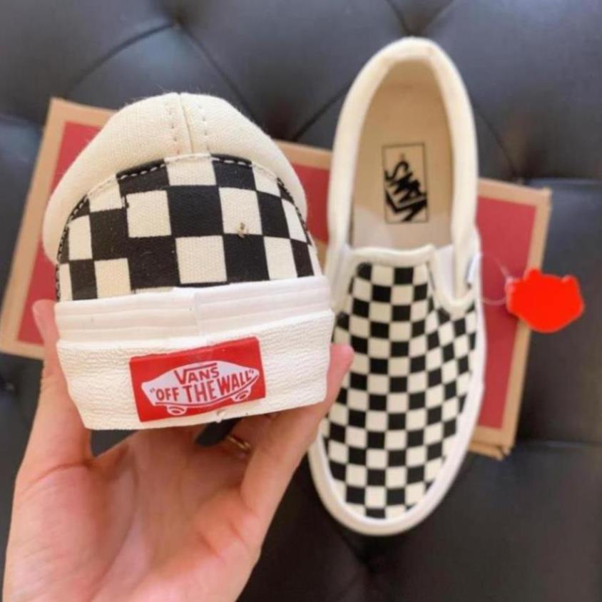 Giày thể thao VANS Caro Nam nữ giày sneaker van lười  kẻ ô đen trắng Hot Hit