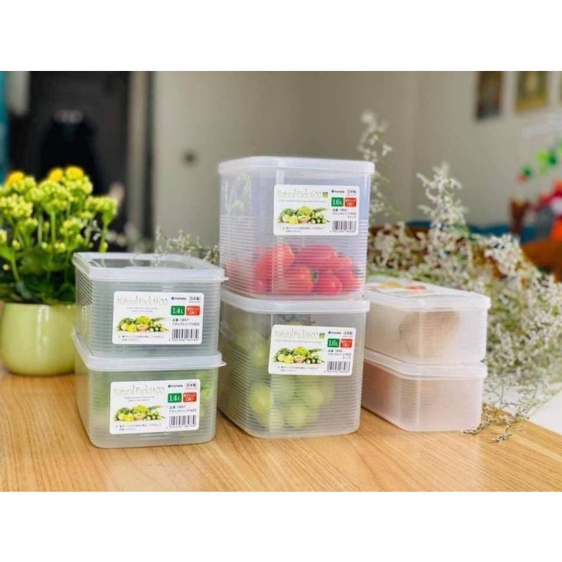 Hộp nhựa đựng thực phẩm thức ăn 1600ml Inomata -Nhật Bản