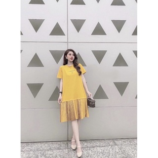 Váy cotton suông ly dập