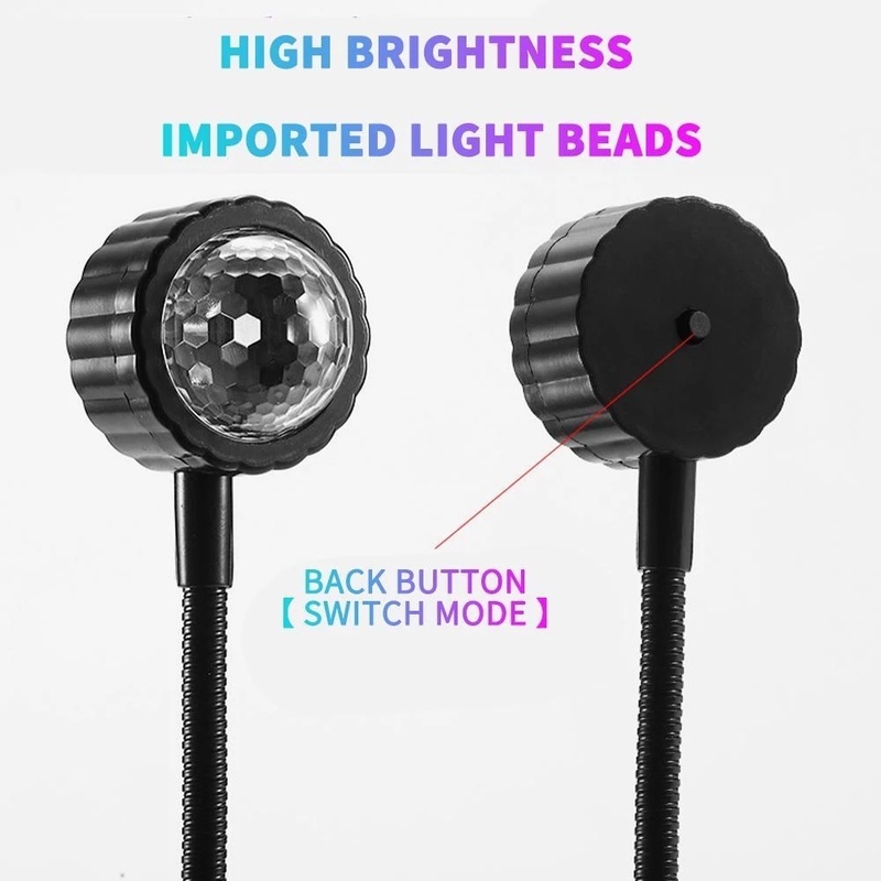 Đèn LED USB Mini Nhiều Màu Sắc Điều Khiển Bằng Giọng Nói Tiện Dụng Cho Xe Hơi