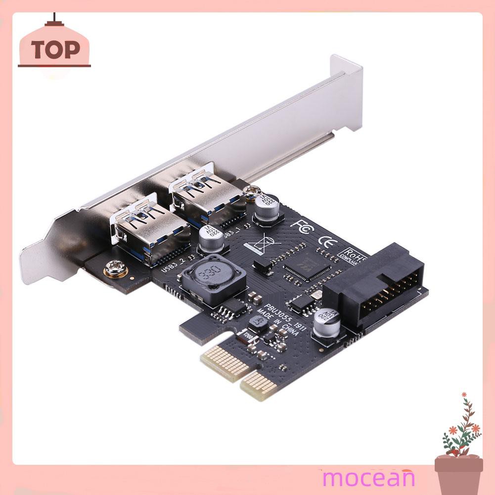 Mocean SSU 2 Port USB 3.0 PCI-e x1 Expansion Card PCI Express Adapter for Desktop