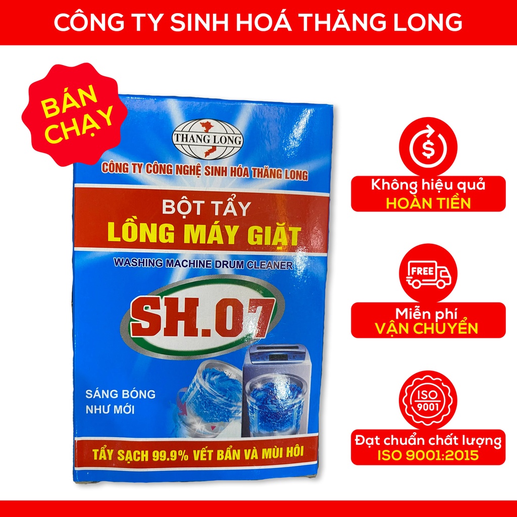 [ SỈ 3 HỘP ] TẨY LỒNG MÁY GIẶT SH07-1 hộp 2 gói - Khử mùi, vệ sinh máy giặt - Không hiệu quả hoàn tiền - Hàng CHÍNH HÃNG