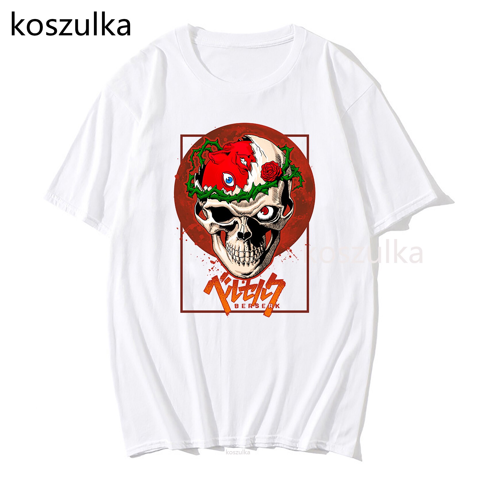 2021Berserk Guts Skull T Shirt Men Manga Swordsman Gatsu Sacrifice Zodd Anime T-shirt 90s Unisex Graphic Tshirt Top Tee