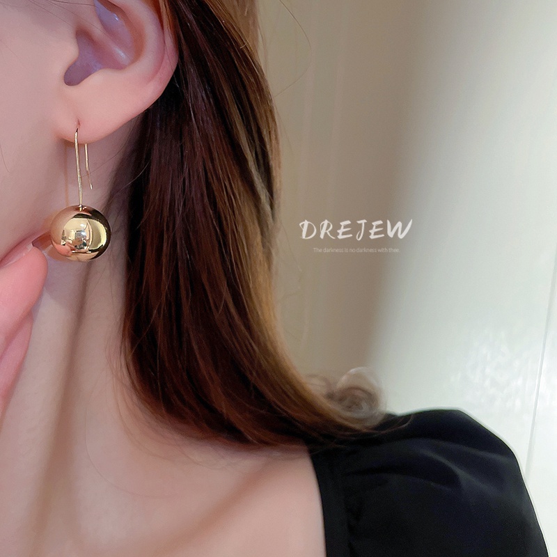 Khuyên tai DREJEW 1 kim loại đính hạt tròn phong cách thời trang