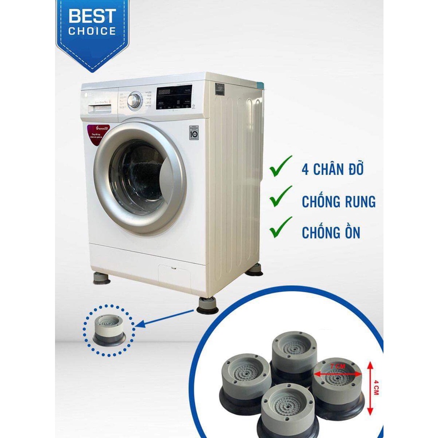 Bộ 4 chân Chống rung chân đỡ đa năng, chống rung máy giặt kiểu mới, Chống rung máy lồng ngang , đứng