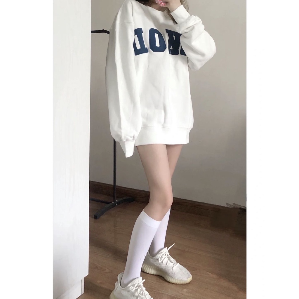 Áo nỉ tay dài thời trang thu đông Hàn Quốc mới 2021