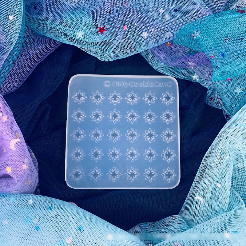 Khuôn Silicon Trong Suốt 30 Ngăn Làm Kẹo Hình Nàng Tiên / Ngôi Sao
