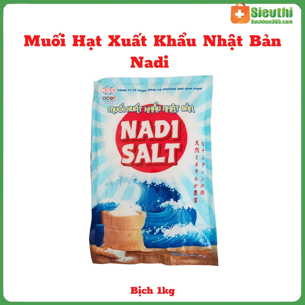 Muối Hạt Nadi Xuất Khẩu Nhật Bản, Muối Biển Sạch Nhiều Vi Khoáng, Bịch 1kg