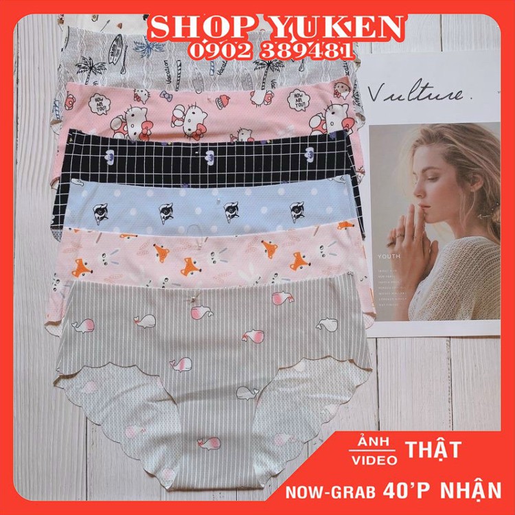 ♥️ HÀNG MỚI VỀ ♥️ [Quần lót Nữ] Combo 5 Quần Lót su không viền thông hơi hoạ tiết Q015