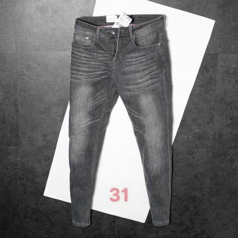 Quần Jean Nam Xanh Trơn đơn giản form ôm chất Vải Jean Co giãn skymen44