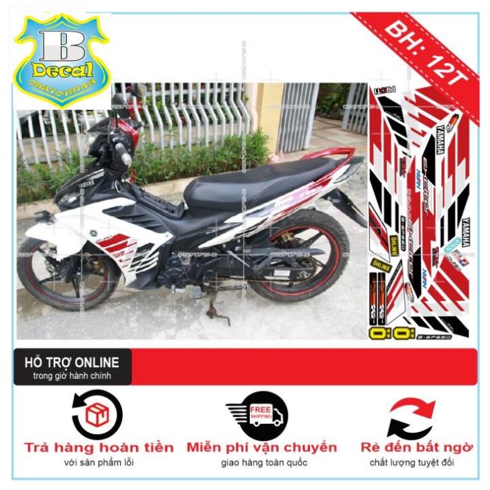 ( Quí khách vui lòng mang ra tiệm cho thợ dán ) Tem EX 2014 CỜ TRẮNG ĐỎ ĐEN [Bi Decal]