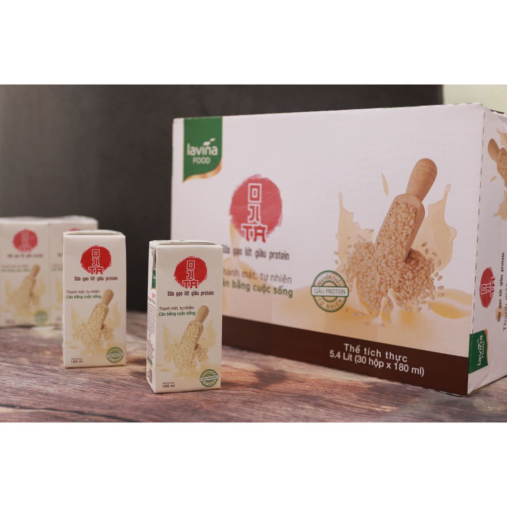 Thùng 30 hộp Sữa gạo lứt giàu protein Ojita 180ml