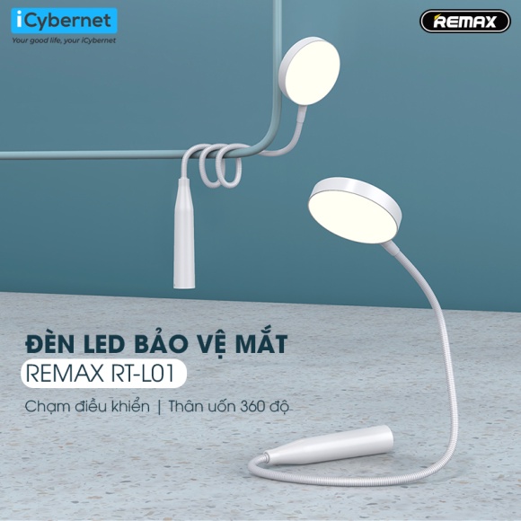 Đèn Led để bàn thông minh hàng chính hãng 1200mAh Remax RTL01 ICYBERNET