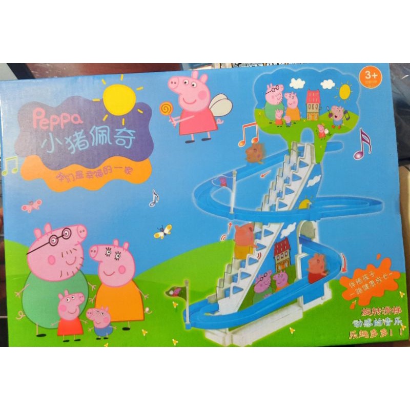 Đồ chơi heo peppa, đôrêmon, hello kitty, micky, thomas, chó cứu hộ, đốm leo thang nhạc đèn
