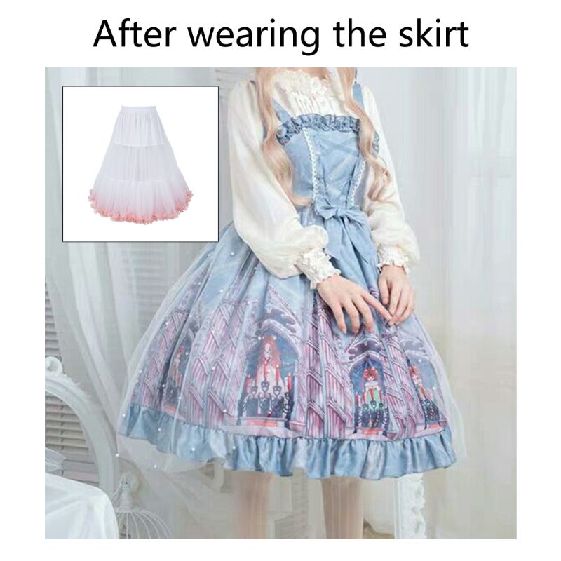 Áo Khoác Vải Tuyn Phối Bèo Nhún Màu Sắc Tương Phản Phong Cách Lolita 60cm Cho Nữ