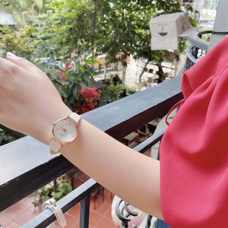 Đồng hồ nữ Julius Hàn Quốc JA-1155 dây da cá tính (Chọn màu)