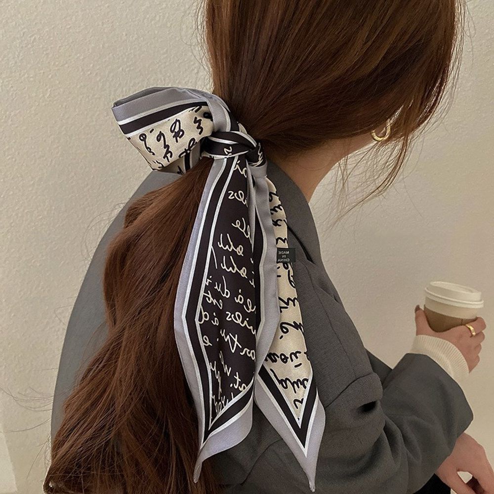 Khăn Choàng Cổ Lụa In Họa Tiết Phong Cách Hàn Quốc Thời Trang Cho Nữ