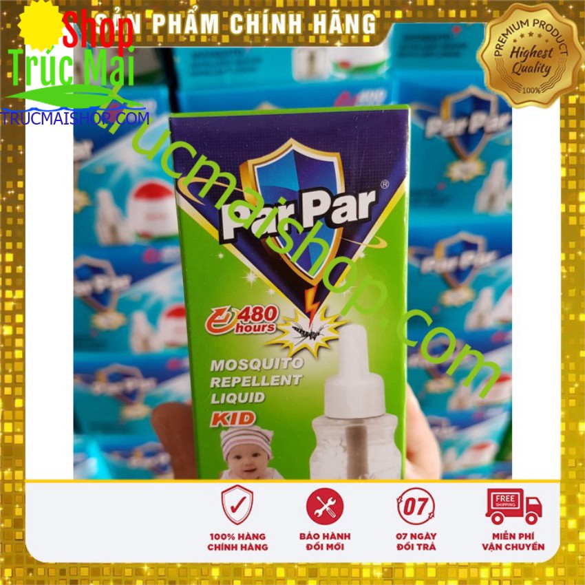 Lọ Tinh dầu đuổi muỗi Parpar 480H, thay thế TINH DẦU cho máy đuổi muỗi