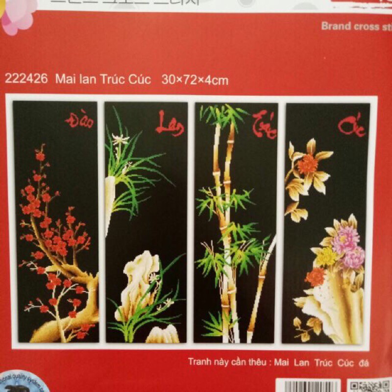 Tranh thêu chữ thập Mai Lan Trúc Cúc 222426  chưa thêu