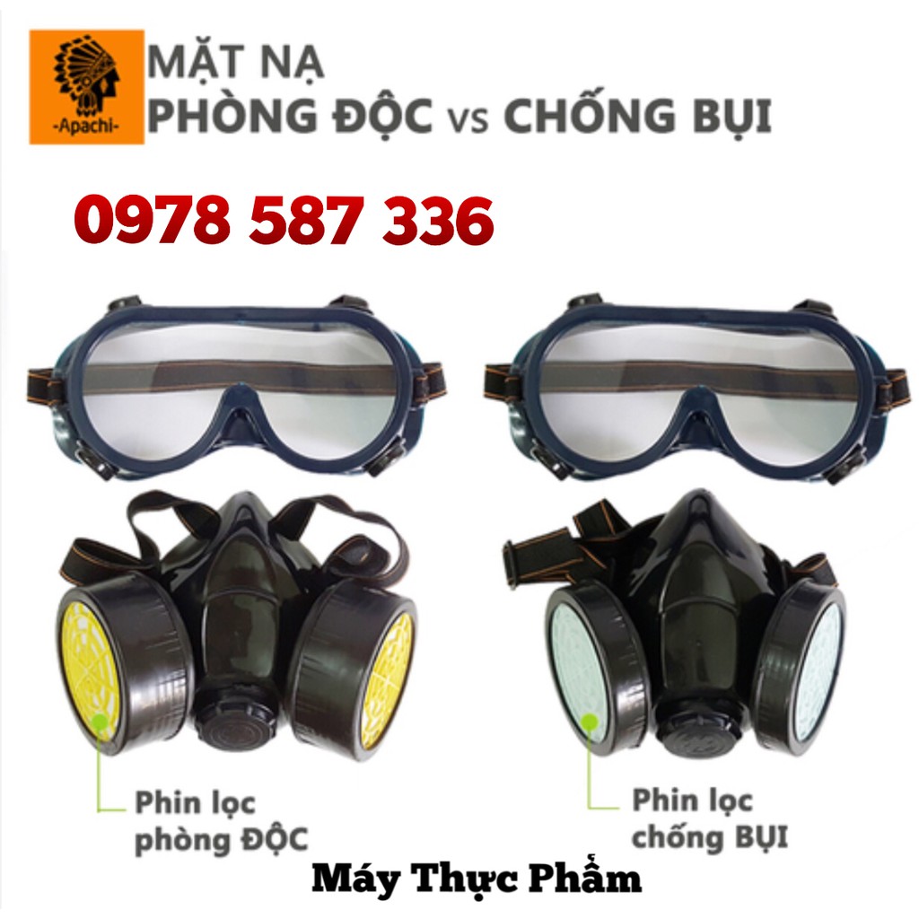 Mặt Nạ Phòng Độc - Chống Khói Có Kính - Hỗ Trợ Phun Thuốc Trừ Sâu