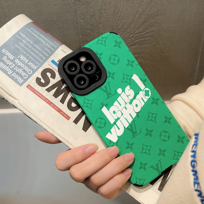 Màu xanh lá sang trọng LOUIS VUITTON Shin Case IPHONE X XR XS 11 12 13 PRO MAX IPHONE XR Apple Soft