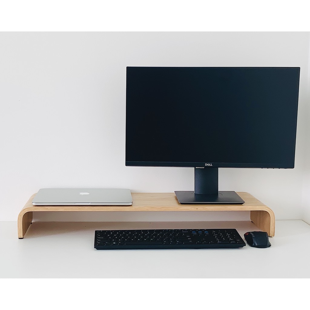  Kệ màn hình máy tính, Kệ Tivi Ngang 80 cm - Plyconcept Monitor Stand U800 - Màu gỗ Sồi