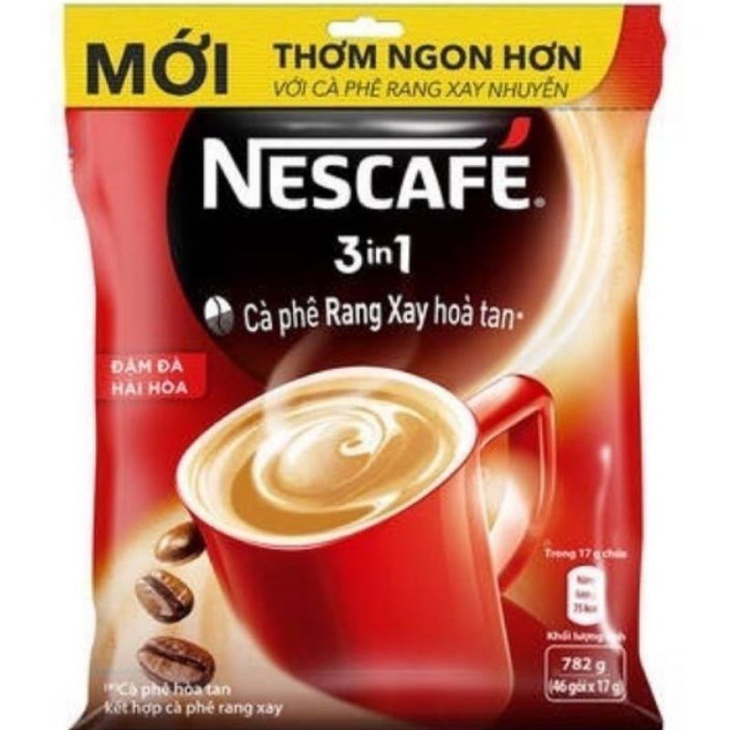 TÚI 46 gói NESCAFE 3in1 cà phê rang xay đậm đà hài hoà 17g/gói