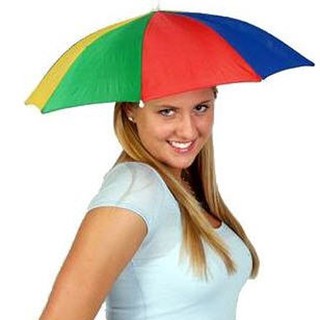 Nón Dù Đi Mưa Nhiều Màu Sắc