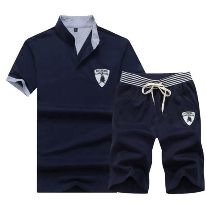 Bộ quần áo cổ tròn ngắn tay cho nam kích thước M-4XL # 077