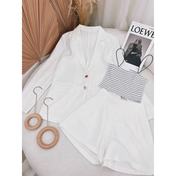 SET VEST TRẮNG MIX 2S SỌC