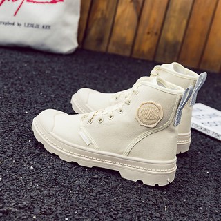 (Video thật) Giày bốt nữ cao cổ vải dáng đơn giản Pala