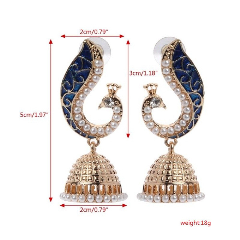 Bông Tai Hình Con Công Đính Đá Pha Lê Sáng Tạo Thời Trang
