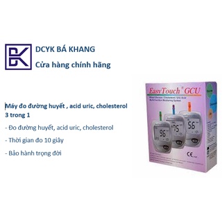 [Hoả tốc] Máy đo đường huyết, acid uric, cholesterol 3 trong 1 Easy Touch GCU