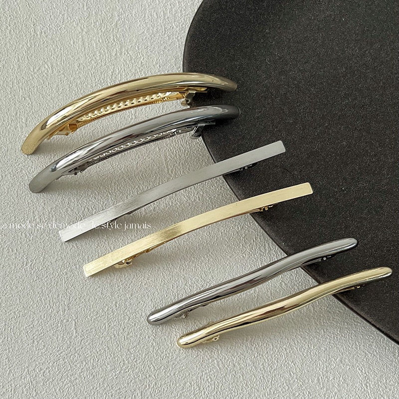 Kẹp Tóc Kim Loại Thiết Kế Đơn Giản Dễ Phối Đồ