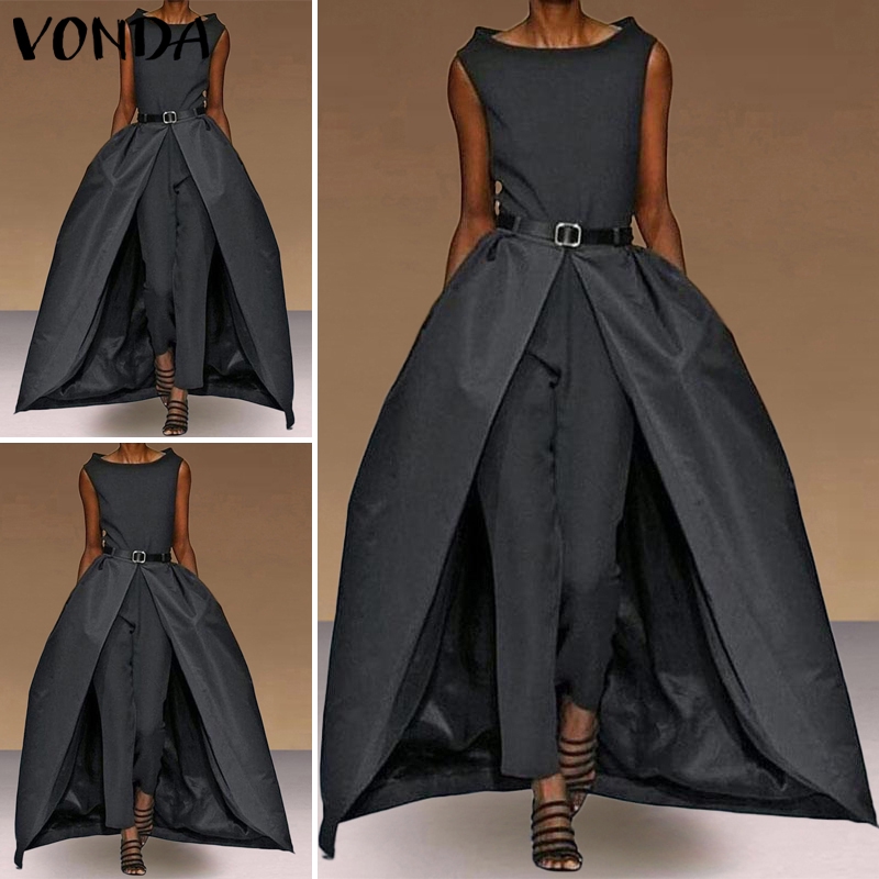 Jumpsuit VONDA dáng dài sát nách thiết kế xẻ tà sang trọng cho nữ