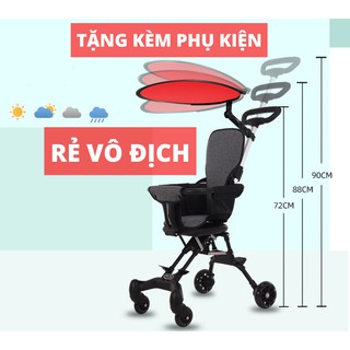 Xe đẩy du lịch cho bé, xe đảo chiều gấp gọn, xe đẩy 2 chiều