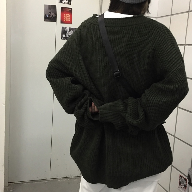 Áo sweater nam form rộng tay dài, Áo sweater len nam oversize mặc nhà đi chơi BTS hàn quốc ulzzang