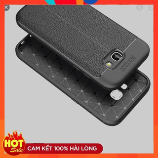 Ốp Lưng Samsung Galaxy M21 2020 Vân da Auto Focus ( Đen )