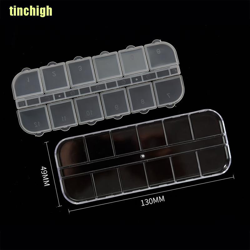 Hộp nhựa trong suốt 12 ngăn cho dụng cụ làm móng