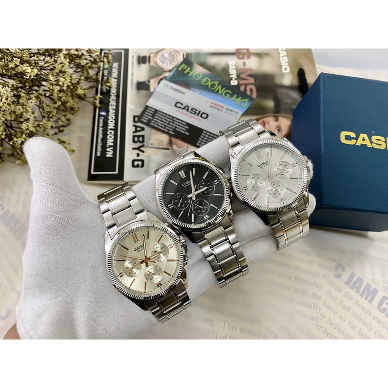 Đồng hồ nam dây kim loại Casio chính hãng Anh Khuê MTP-1375D-7AVDF