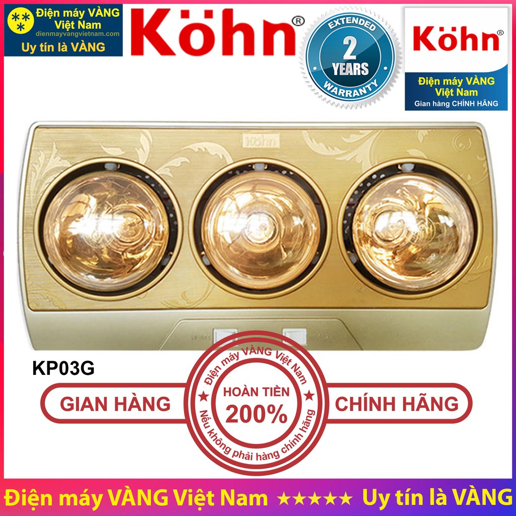 Đèn sưởi nhà tắm Kohn KN02G KN03G KP02G KP03G KU02PG KU03G K150 KH01 - Hàng chính hãng