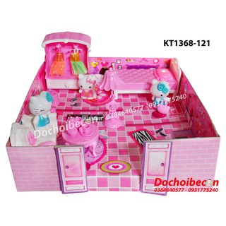 Mô hình phòng ngủ kitty kt1368-121 - dùng pin, có đèn nhạc